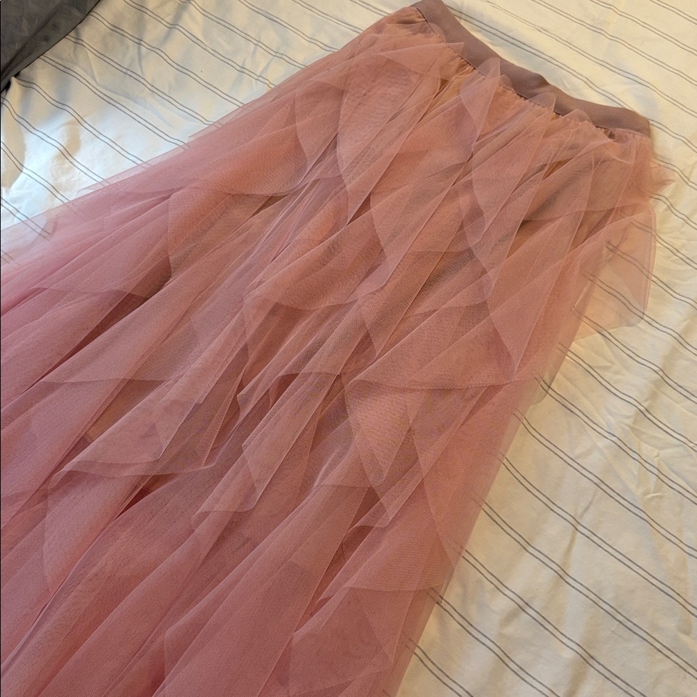 NWOT Pink Tulle Ruffle Skirt - Picture 3 of 7